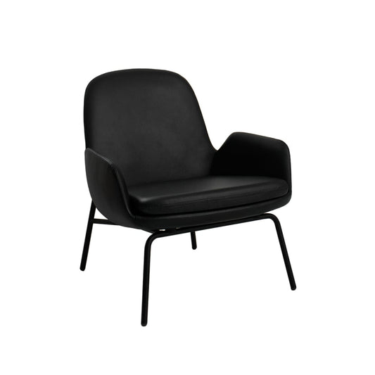 Normann Copenhagen Era Low Loungestuhl Leder tango Schwarz