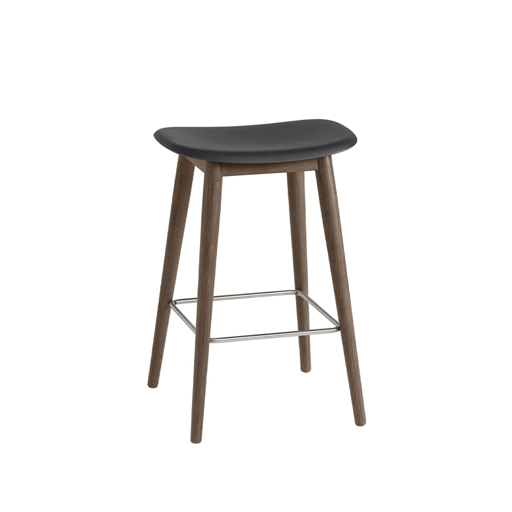 Muuto Fiber counter stool barpall 75 cm Black-stained d.brown