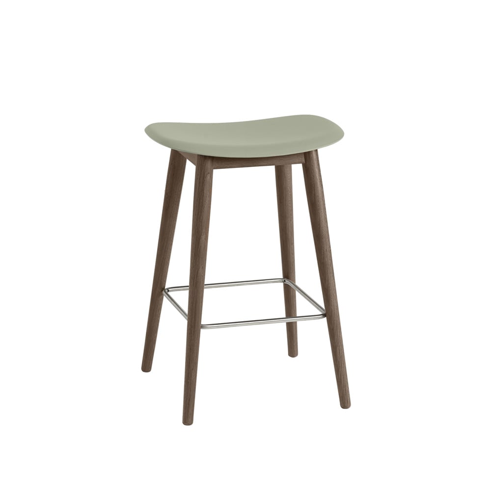 Muuto Fiber counter stool barpall 75 cm Dusty green-stained d.brown