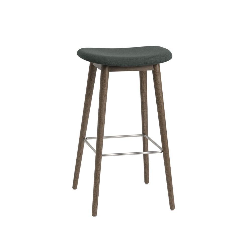 Muuto Fiber counter stool barpall 75 cm Dark green-stained d.brown