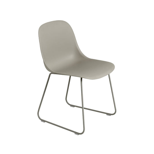 Muuto Fiber Stuhl Stahl Kunststoffsitz Grey-Grey