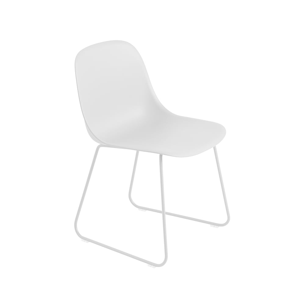 Muuto Fiber Stuhl Stahl Kunststoffsitz Natural white-White