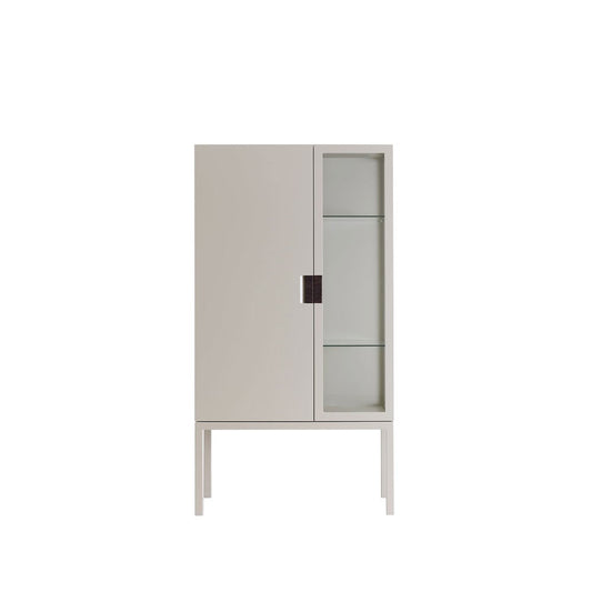 Asplund Frame Semi Vitrinenschrank Dark sand, Leder braun