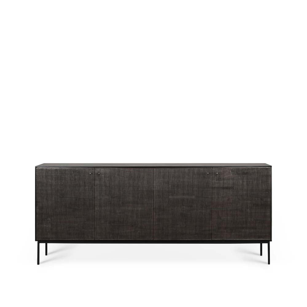 Ethnicraft Grooves sideboard Black 4 dörrar