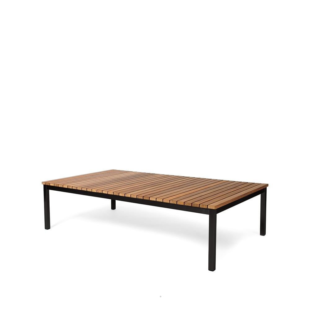 Skargaarden Häringe Couchtisch Teak, large, schwarzes Stahlgestell