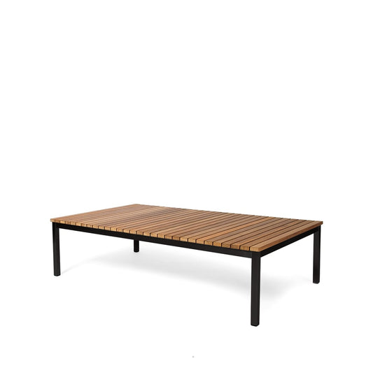 Skargaarden Häringe Couchtisch Teak, large, schwarzes Stahlgestell