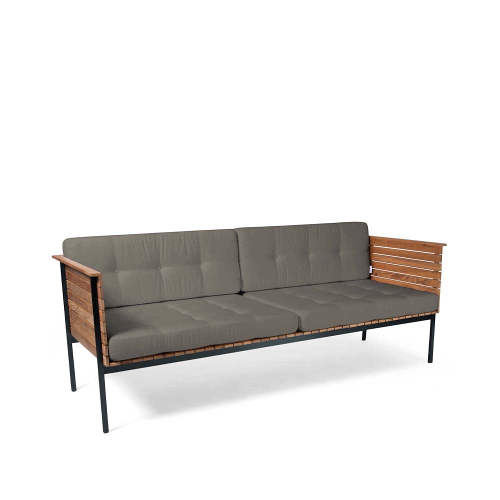 Skargaarden Häringe Sofa Sunbrella Natté Nature Grey-Teak-Schwarz