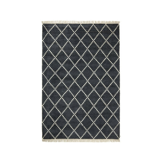 Chhatwal & Jonsson Kochi Matta black/offwhite, bambu/silke, 230x320 cm