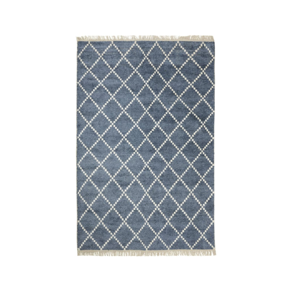 Chhatwal & Jonsson Kochi Matta blue melange/offwhite, bambu/silke, 230x320 cm