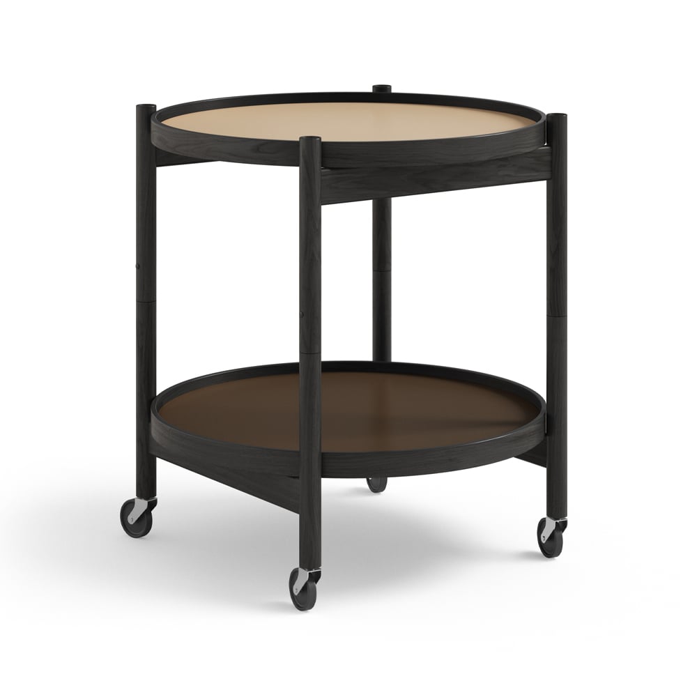 Brdr. Krüger Bølling Tray Table model 50 Servierwagen earth, Eichengestell schwarz lackiert