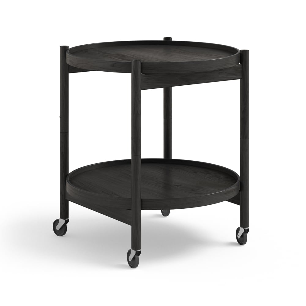 Brdr. Krüger Bølling Tray Table model 50 rullbord ek svart lack, svartlackat ekstativ