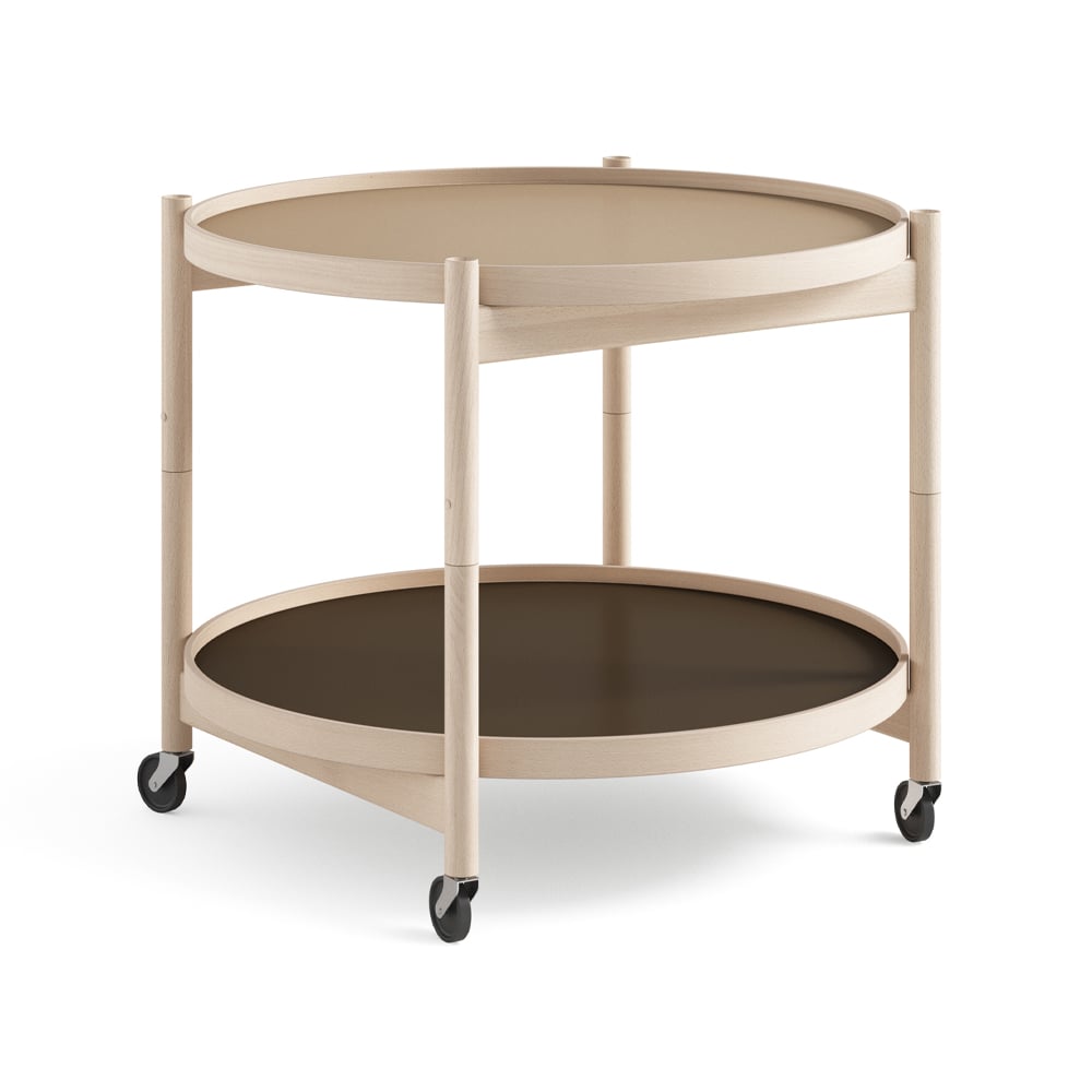 Brdr. Krüger Bølling Tray Table model 60 rullbord earth, obehandlat bokstativ