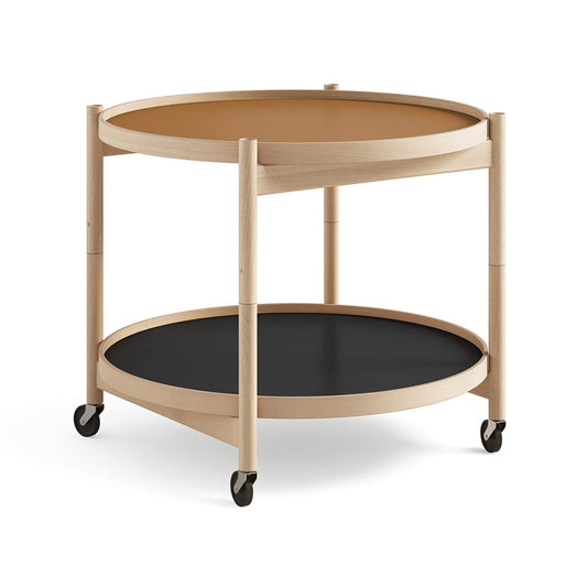 Brdr. Krüger Bølling Tray Table model 60 rullbord clay, oljat bokstativ