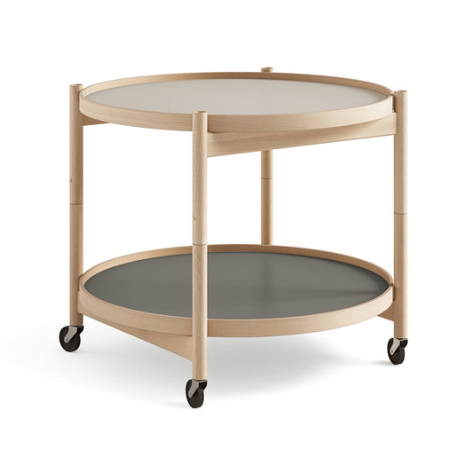 Brdr. Krüger Bølling Tray Table model 60 Servierwagen Stone, Buchenholzgestell geölt