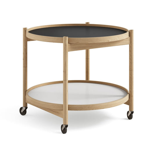 Brdr. Krüger Bølling Tray Table model 60 rullbord base, oljat ekstativ