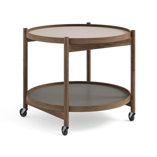 Brdr. Krüger Bølling Tray Table model 60 rullbord stone, rökoljad ekstativ