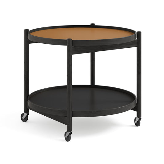 Brdr. Krüger Bølling Tray Table model 60 rullbord clay, svartlackat ekstativ