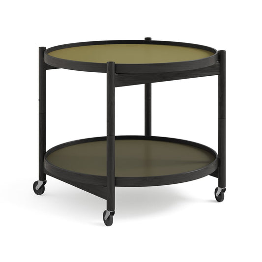 Brdr. Krüger Bølling Tray Table model 60 rullbord leaf, svartlackat ekstativ