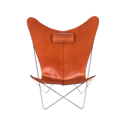 OX Denmarq KS Chair Fledermaussessel Leder hazelnut, Edelstahlgestell