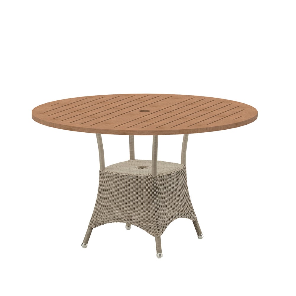 Cane-line Lansing Esstisch Ø120 cm Teak-Weave Taupe