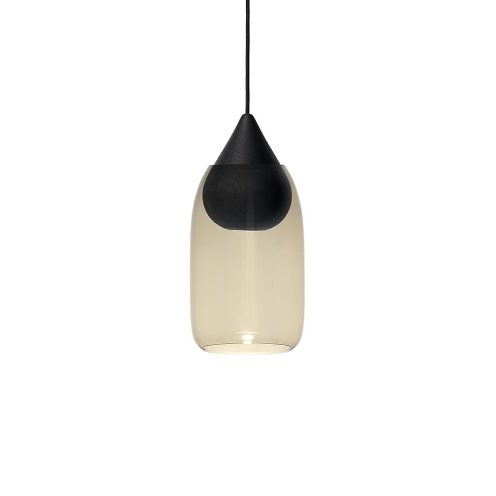 Mater Liuku Drop pendel smoked glass, svartlackad lind