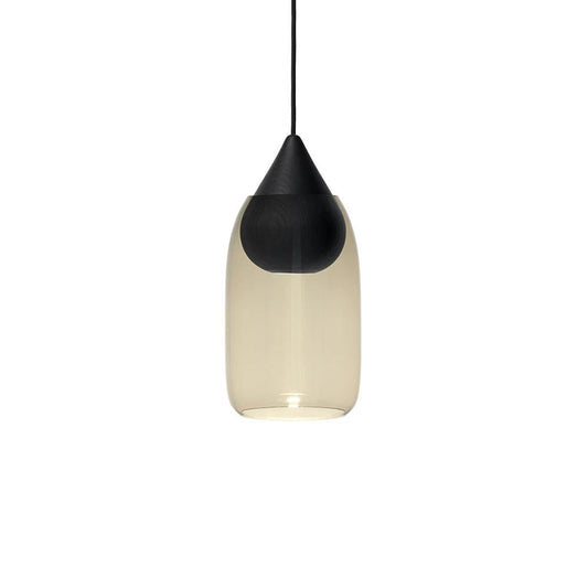 Mater Liuku Drop pendel smoked glass, svartlackad lind