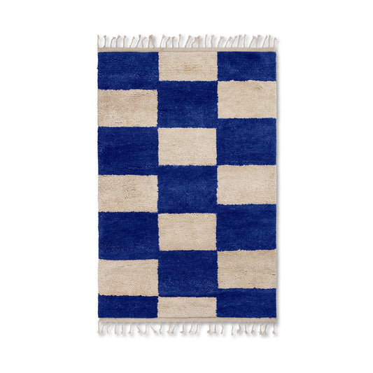 ferm LIVING Mara Matta bright blue/offwhite, l, 120x180 cm