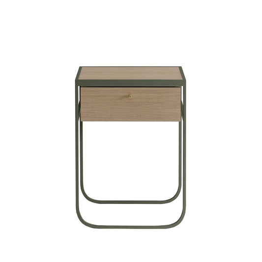 Asplund Nati Tati Drawer Nachttisch Green khaki, weiß lackierte Eiche