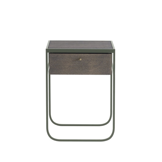 Asplund Nati Tati Drawer Nachttisch Green khaki, geräucherte Eiche