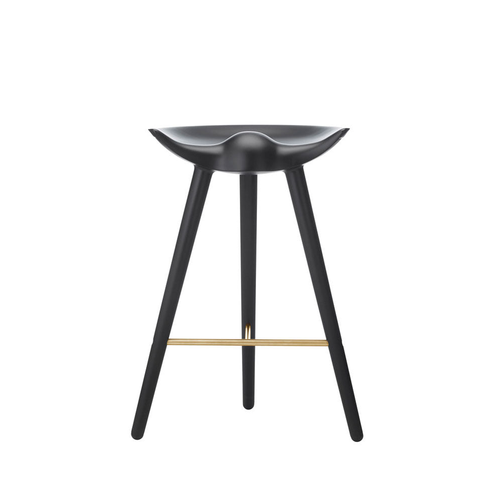 Audo Copenhagen ML 42 Barhocker Black stained beech, brass