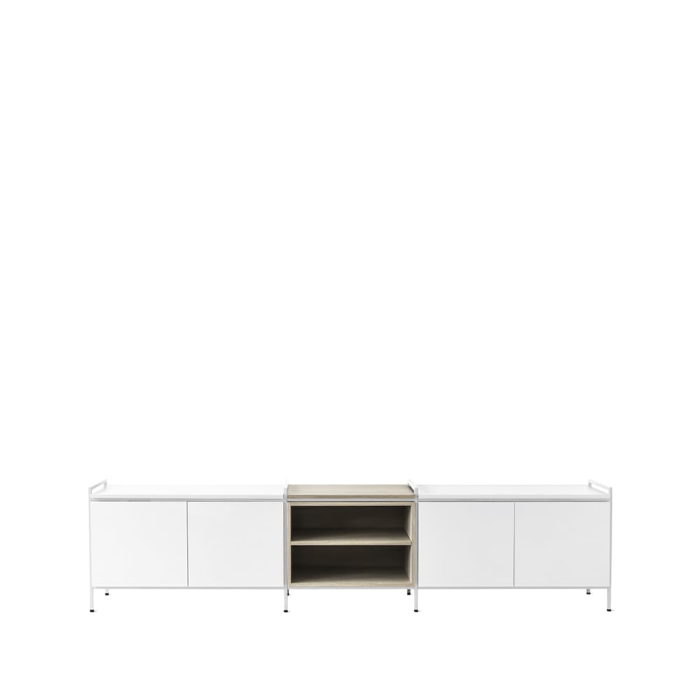 Zweed Molto Låg sideboard vit/ek, 3 sektioner