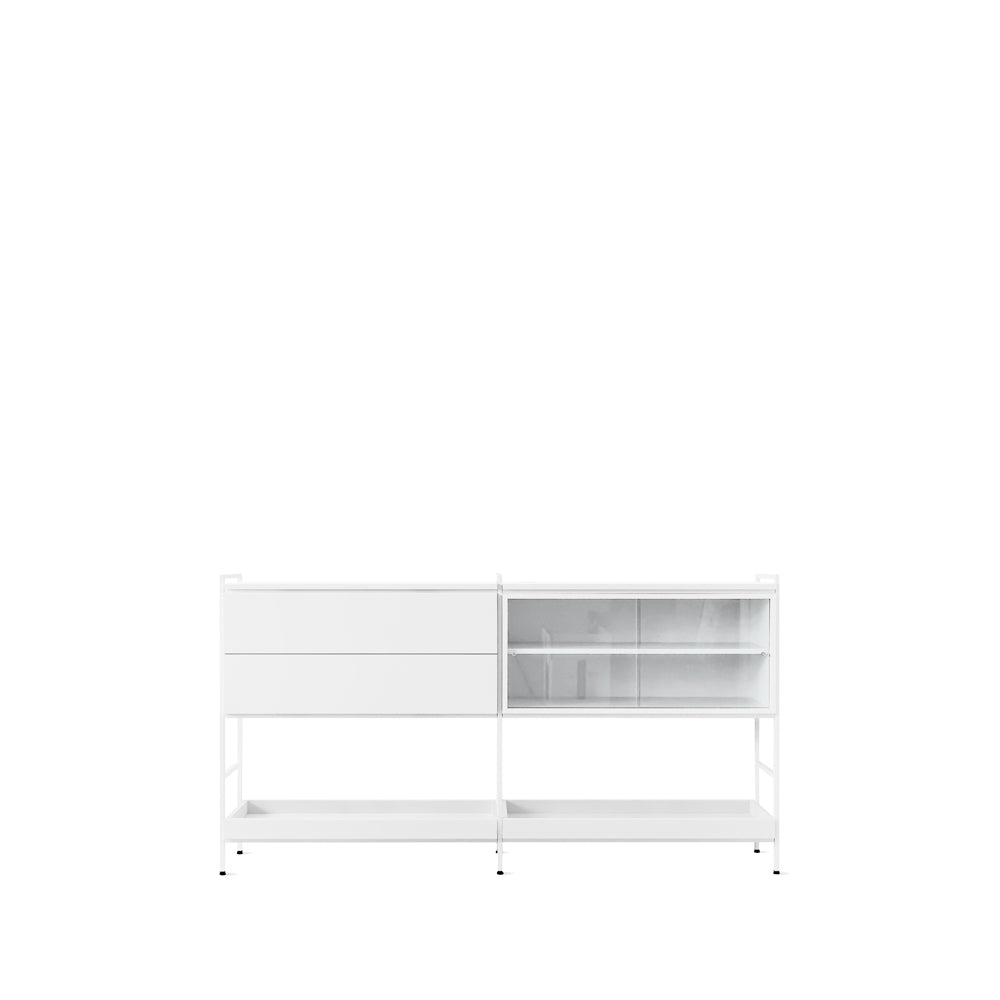 Zweed Molto Medium Sideboard Weiß, 2 Teile mit Vitrine