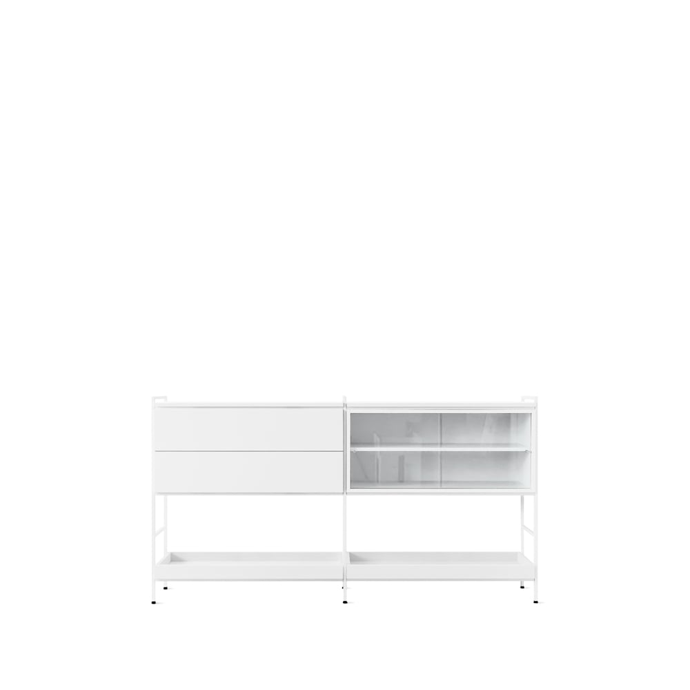 Zweed Molto Medium sideboard vit, 2 sektioner med vitrin