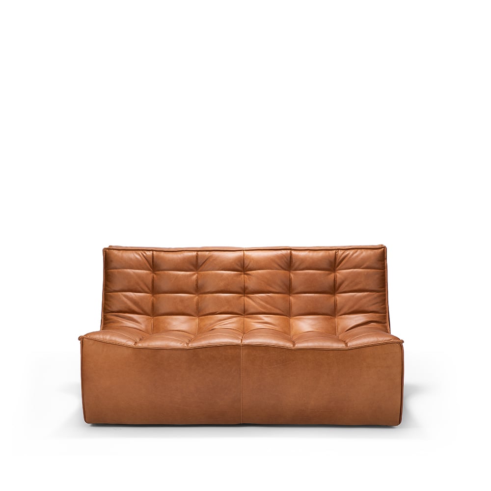 Ethnicraft N701 soffa 2-sits läder old saddle brown