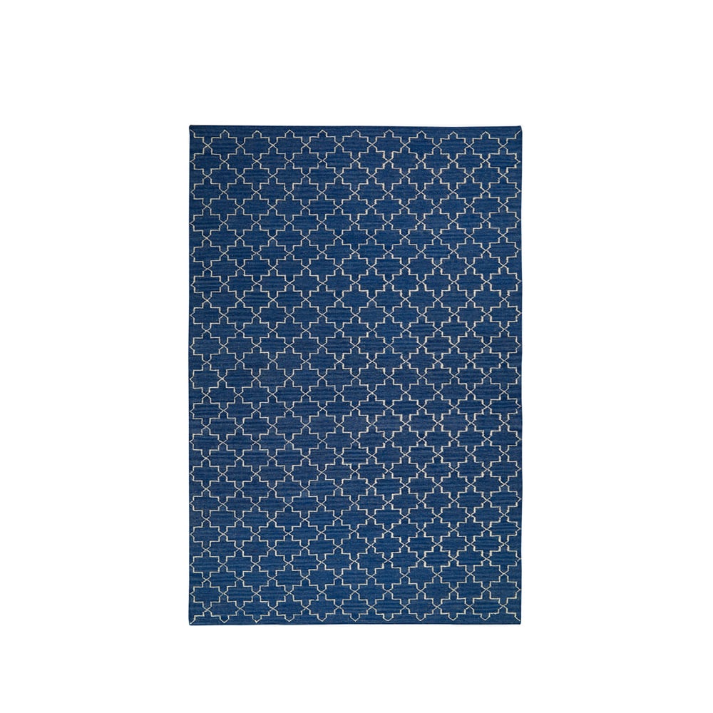 Chhatwal & Jonsson New Geometric Teppich Indigo melange/off white, 180 x 272cm