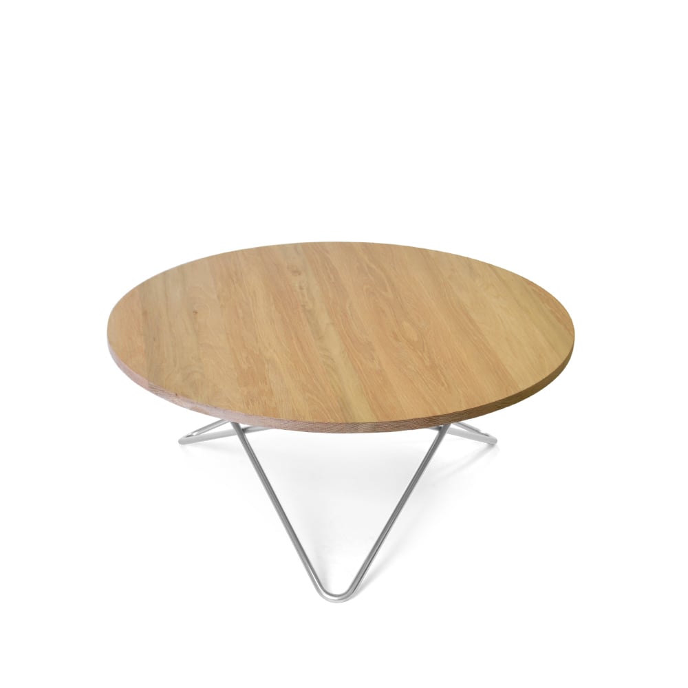 OX Denmarq O Table soffbord Ek mattlack, rostfritt stativ