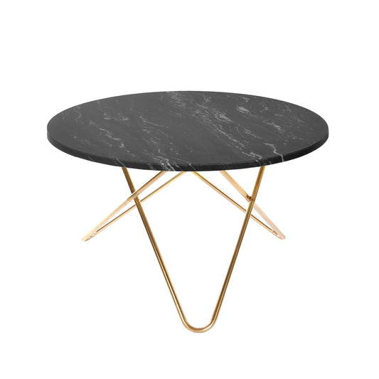 OX Denmarq Big O Table Esstisch Marmor marquina, Messinggestell