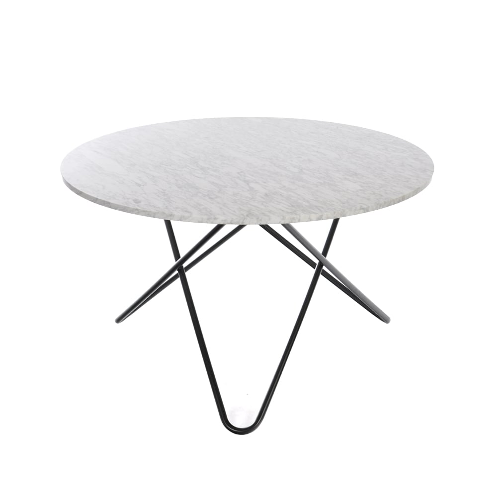 OX Denmarq Big O Table Esstisch Marmor carrara, Schwarzes Gestell