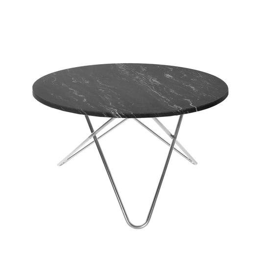 OX Denmarq Big O Table Esstisch Marmor marquina, Edelstahlgestell