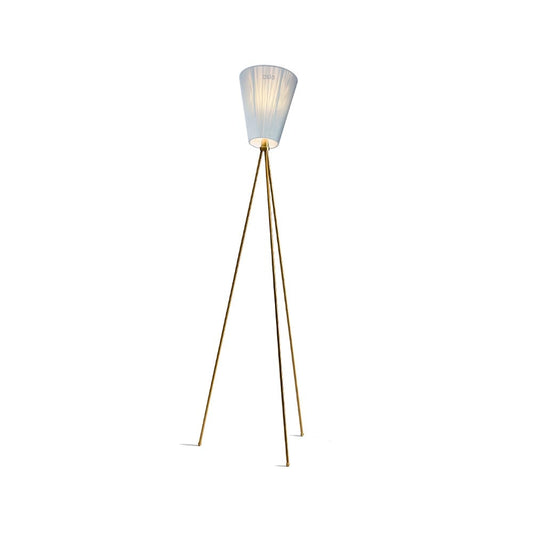 Northern Oslo Wood Golvlampa light blue, guldigt stativ