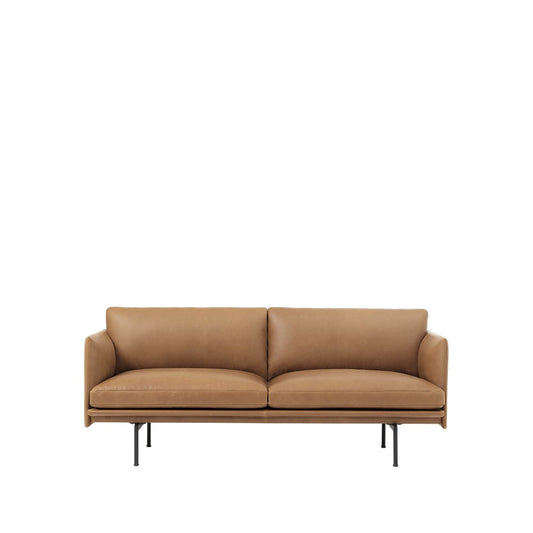 Muuto Outline soffa 2-sits Refine leather cognac-Black