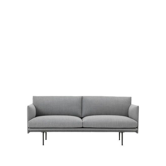 Muuto Outline soffa 2-sits Fiord 151 grey-Black