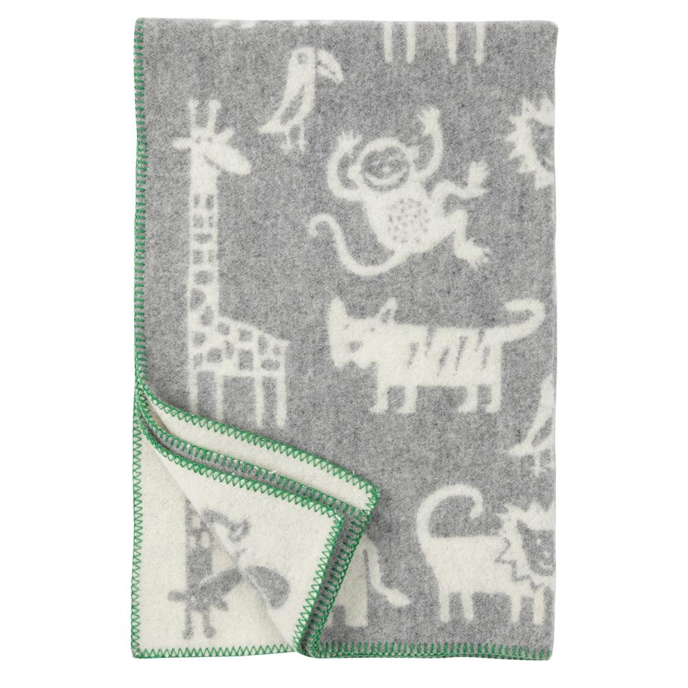 Klippan Yllefabrik Jungle wool blanket grey