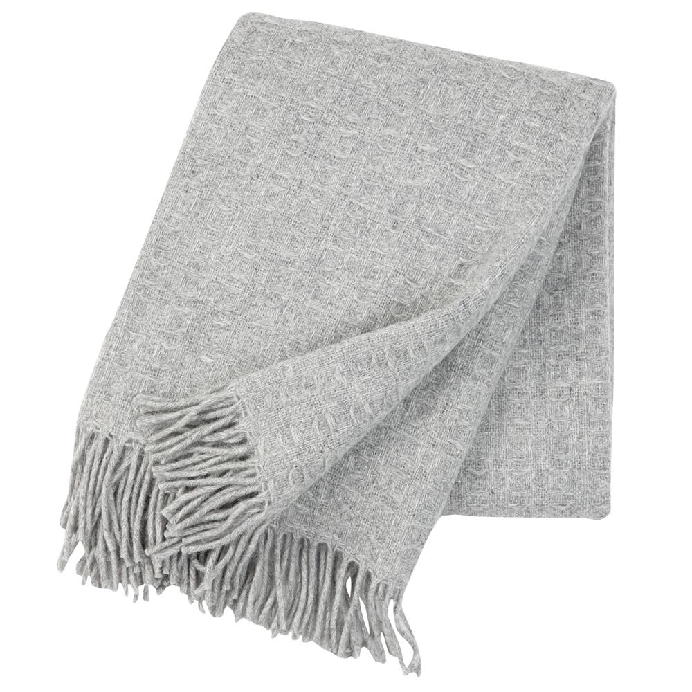 Klippan Yllefabrik Twist wool throw light grey