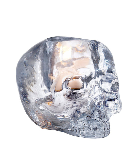 Kosta Boda Skull Kerzenhalter 8,5 cm Klarglas