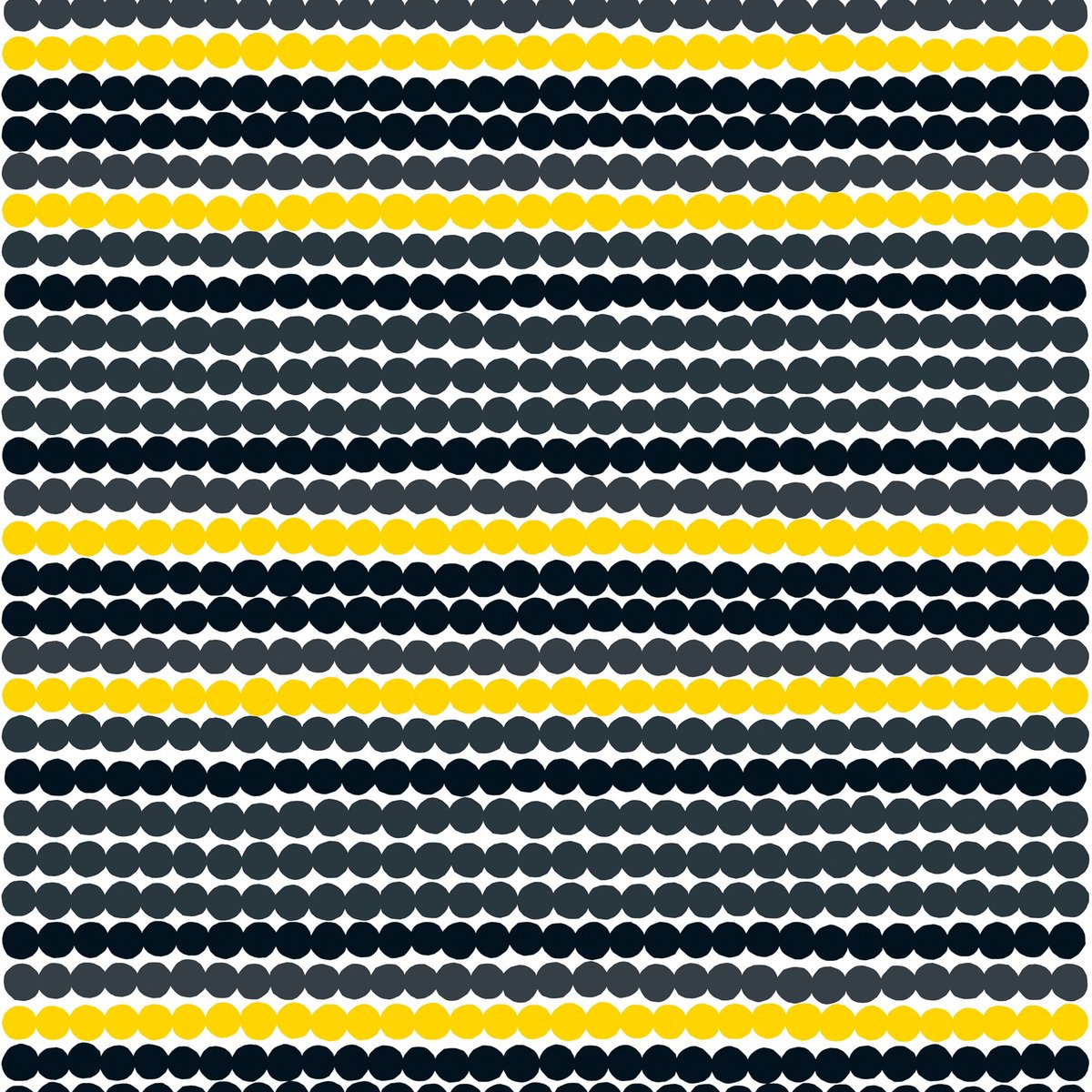 Marimekko Räsymatto fabric yellow-black