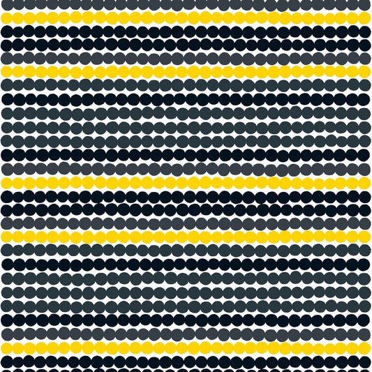 Marimekko Räsymatto fabric yellow-black