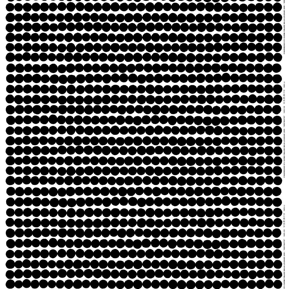 Marimekko Räsymatto fabric black-white