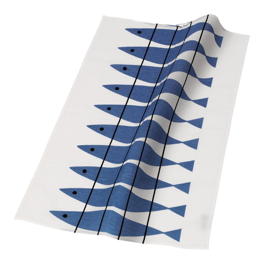 Almedahls Sill kitchen towel white-blue