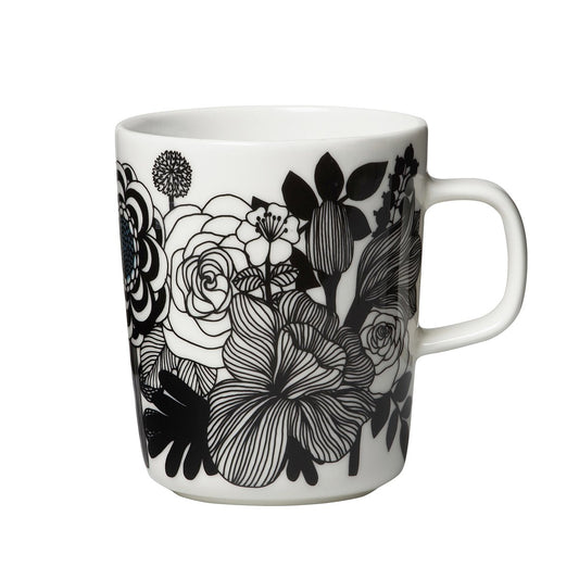 Marimekko Siirtolapuutarha mug 2,5 dl black and white (Finland 100 years)